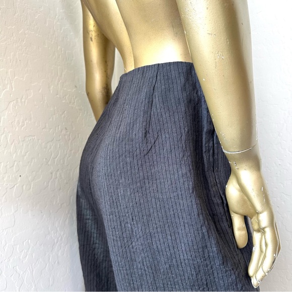 BIEK VERSTAPPEN 100% LINEN PINSTRIPE HIGH-WAISTED RELAXED CUT TROUSERS, Size S - Picture 6 of 8